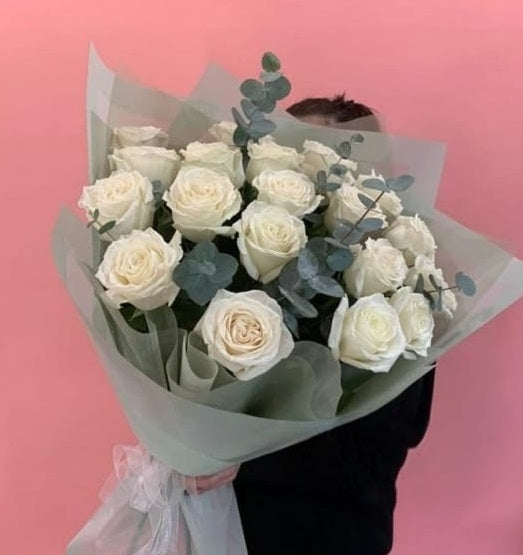 Pure Elegance White Rose Bouquet