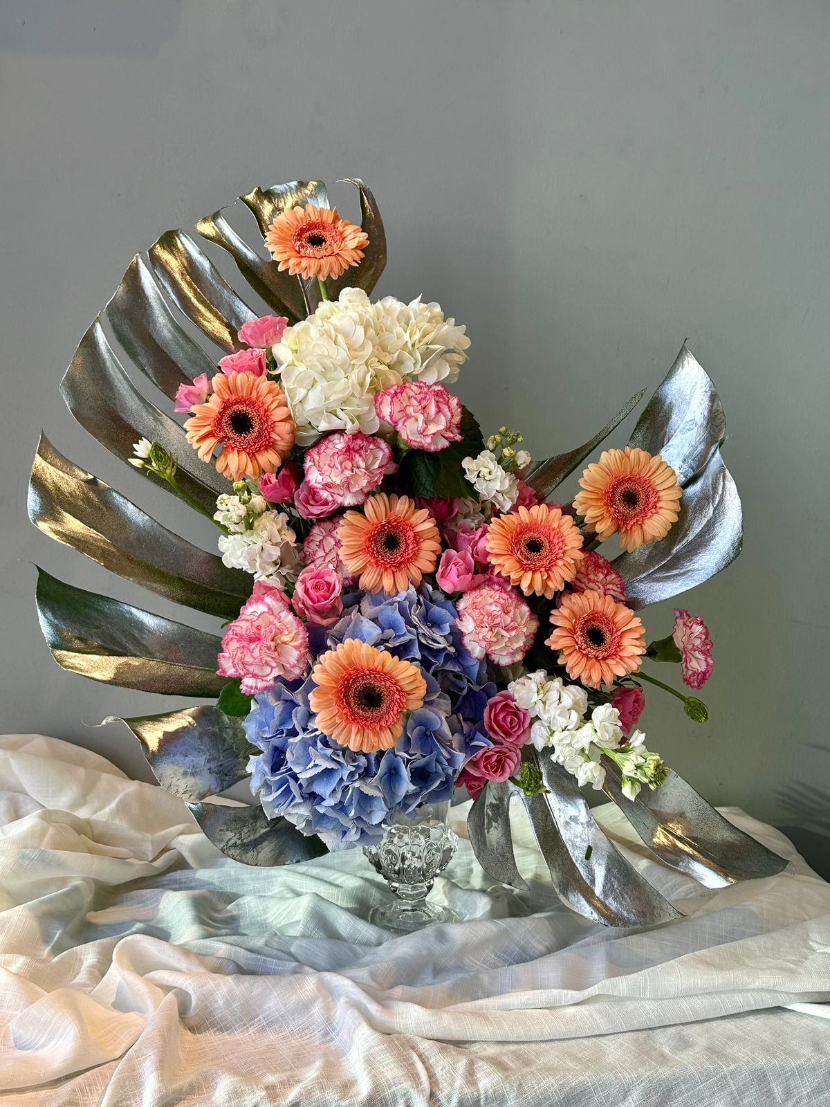 Silver Bloom Artistic Centerpiece
