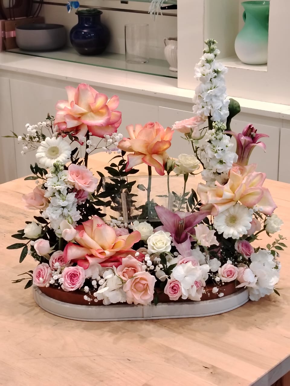 Peach Garden Floral Centerpiece