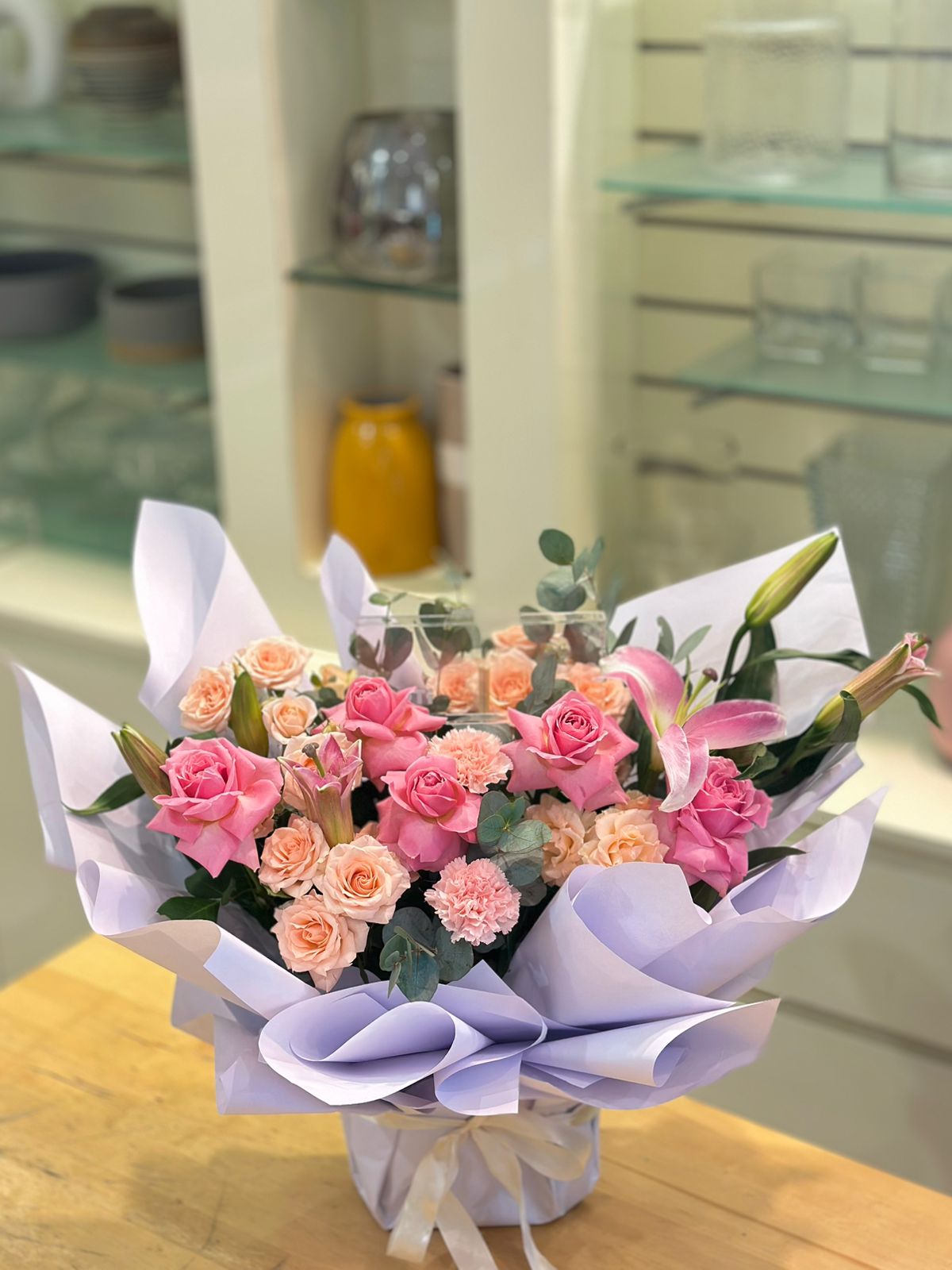 Pink Lily & Spray Rose Elegance