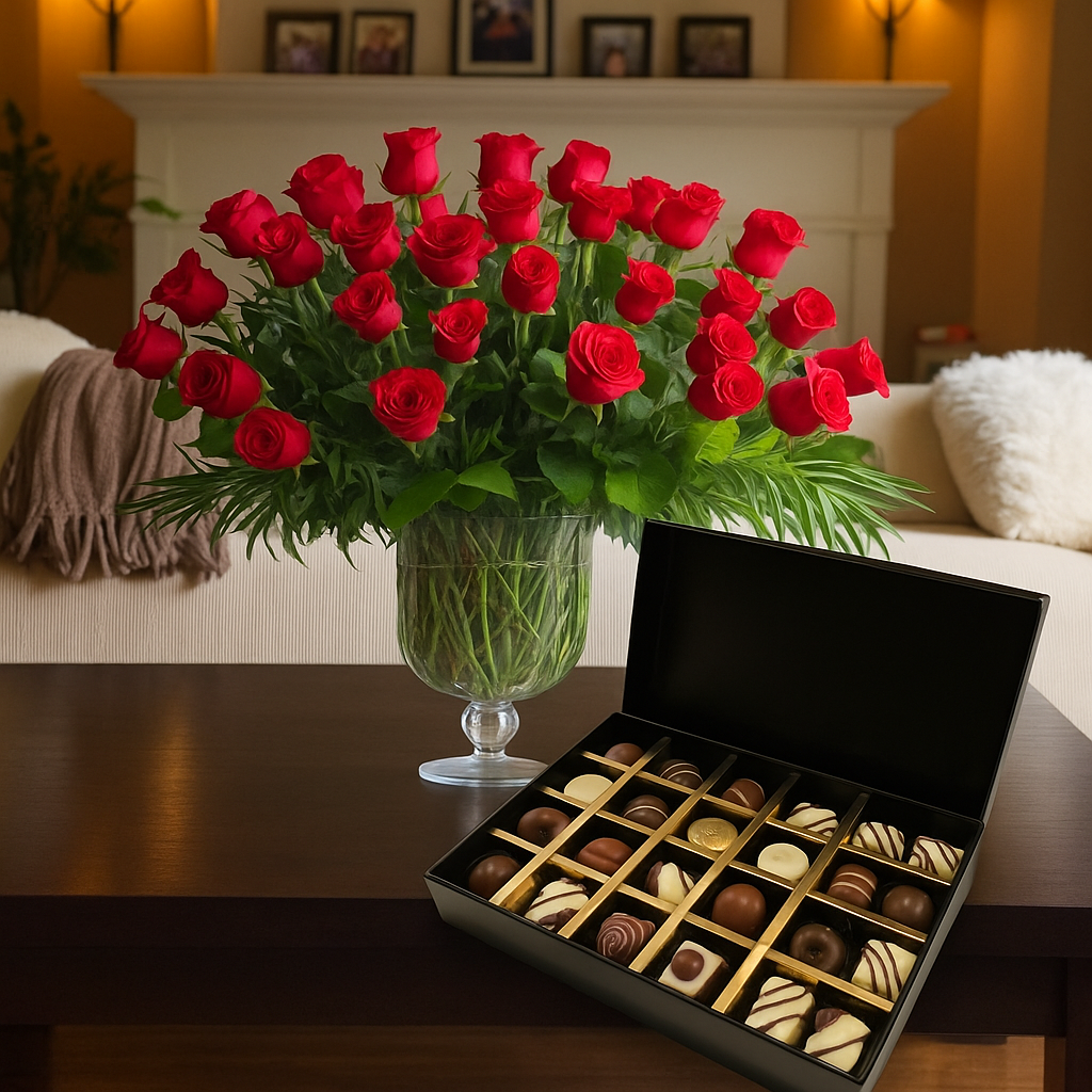 Classic Red & Chocolate Vase